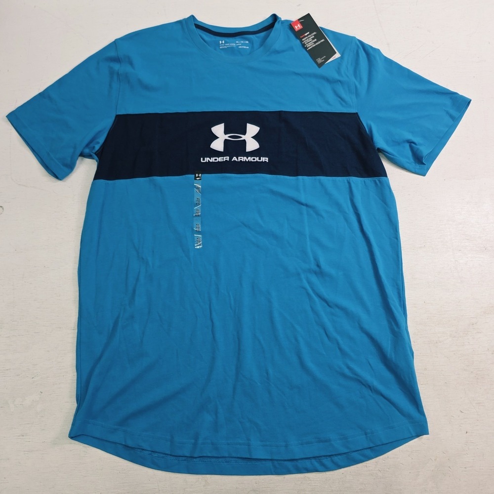 Under Armour HeatGear Fitted Short Sleeve T-Shirt Men's XL Teal Blue Navy NWT